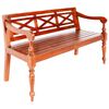 vidaXL Batavia-benk 123 cm heltre mahogni m&oslash;rkebrun