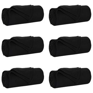 vidaXL Kastepledd 6 stk. Svart 240 x 220 cm 4.28 kg Fleece