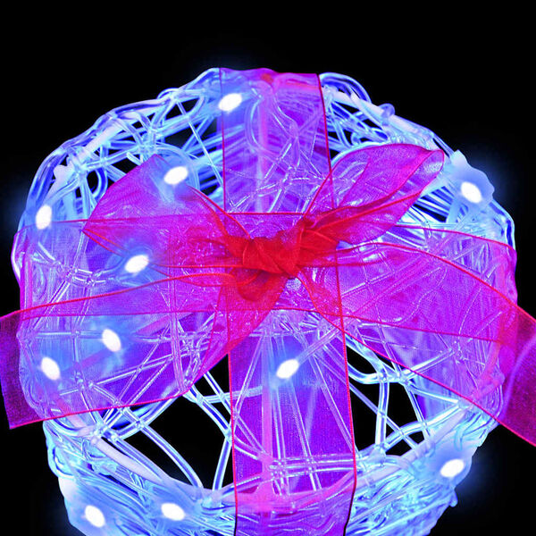 vidaXL Gaveeske Dekorasjon med 60 LED 3 pcs Blå 20 x 20 x 21 cm Akryl