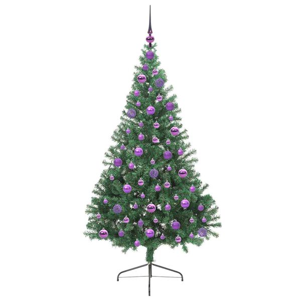 vidaXL Kunstig Forhåndsopplyst Juletre med 300 LED grønn 180 cm PVC
