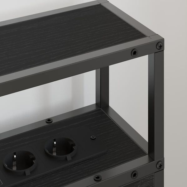 vidaXL Lagringshodegavl med hylle Svart eik 90 cm Konstruert tre