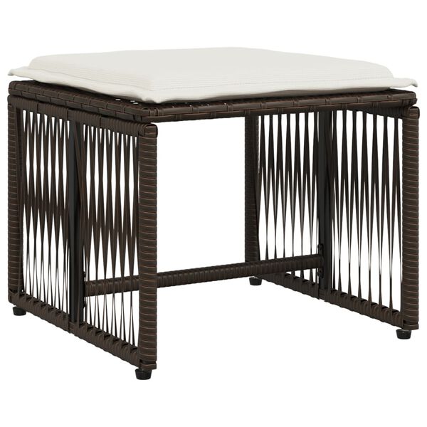 vidaXL Hagespisegruppe med puter 7 deler polyrotting brun