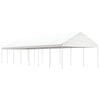 vidaXL Paviljong med tak hvit 15,61x4,08x3,22 m polyetylen