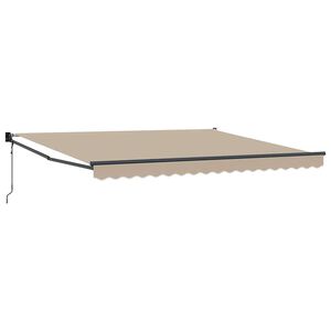vidaXL Uttrekkbar markise Beige 400 &times; 300 cm Polyester og Metall