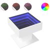vidaXL Salongbord med LED hvit 50x50x45 cm sponplate