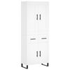 vidaXL Highboard hvit 69,5x34x180 cm konstruert tre