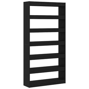 vidaXL Bokskap 6 niv&aring;er 100 x 30 x 198 cm Konstruert tre Svart Eik