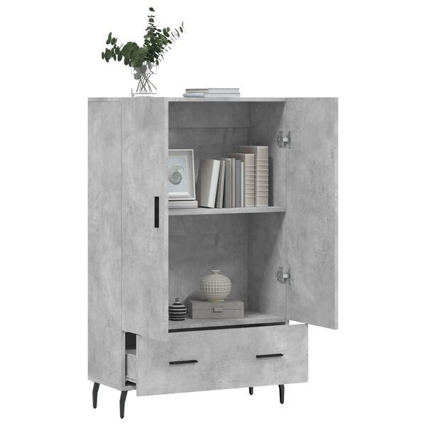 vidaXL Highboard betonggr&aring; 69,5x31x115 cm konstruert tre