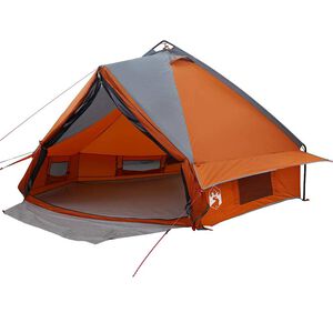 vidaXL Teepee Tent 6-Person med tak Gr&aring; og Oransje 431 x 366 x 185 cm