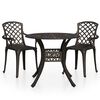 vidaXL Bistrosett 3 deler st&oslash;pt aluminium bronse