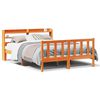 vidaXL Sengeramme med hodegavl voksbrun 140x200 cm heltre furu