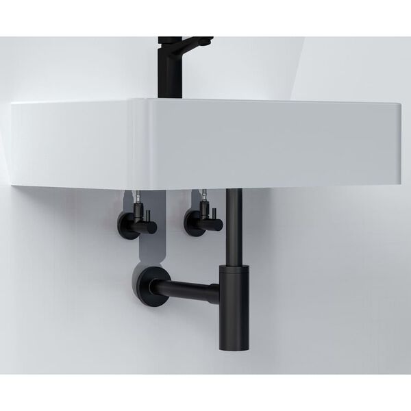 SCH&Uuml;TTE MS-vinkelventil med rosett 10 mm svart