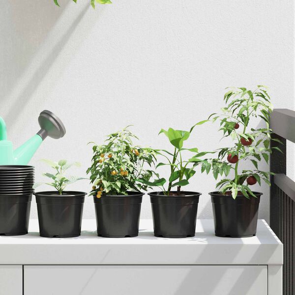 vidaXL Blomsterpotte 100 pcs Svart &Oslash; 15 x 12.5 cm Plast