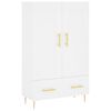 vidaXL Highboard hvit 69,5x31x115 cm konstruert tre