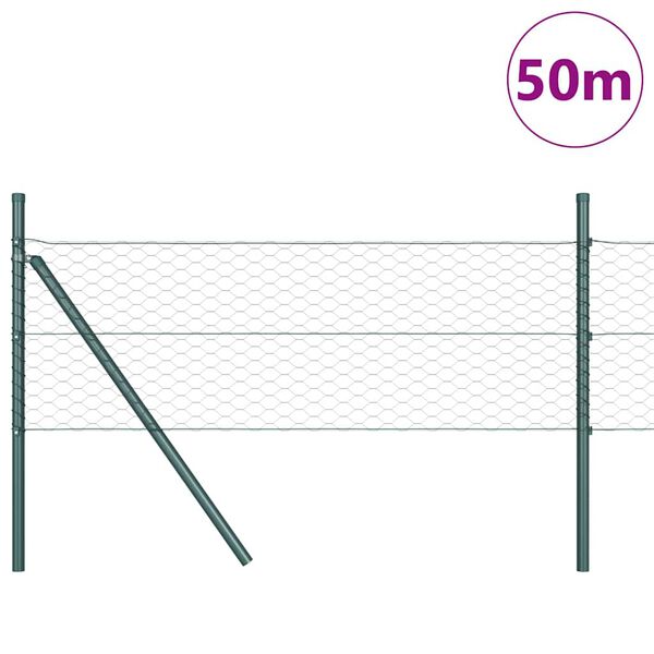 vidaXL Gjerdep&aring;le Gr&aring; 50 x 0,8 m (36 mm mesh) St&aring;l og PVC