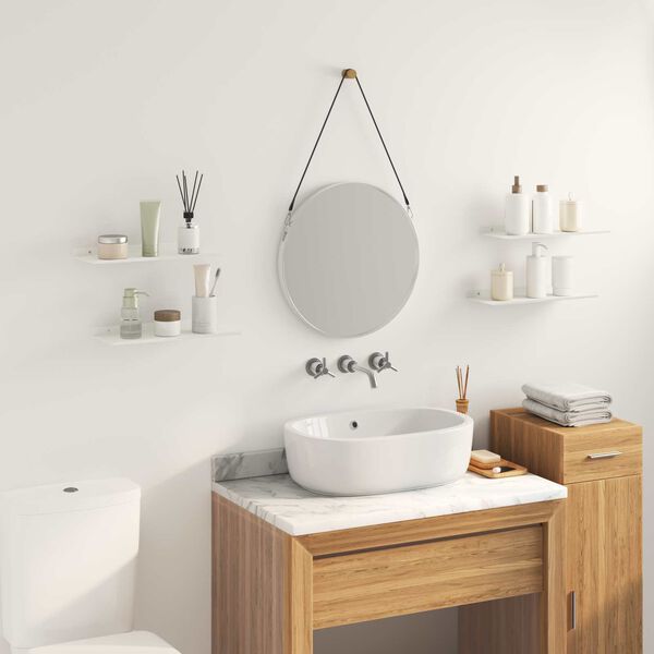 vidaXL Flytende hylle Veggmontert 4 pcs Hvit 40 x 18 x 2,5 cm St&aring;l