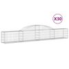vidaXL Gabionkurver buede 30 stk 300x30x40/60 cm galvanisert jern