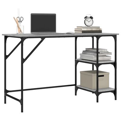vidaXL Skrivebord grå sonoma 120x50x75 cm metall og konstruert tre