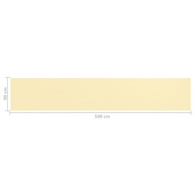 vidaXL Balkongskjerm beige 90x500 cm HDPE