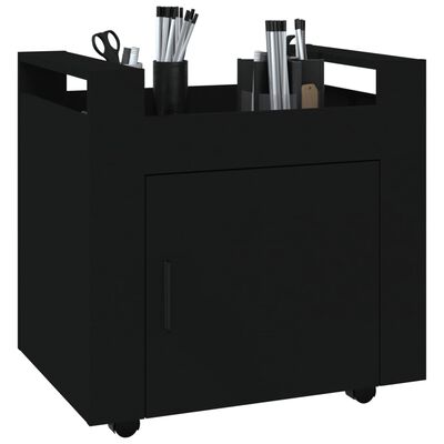 vidaXL Tralle til skrivebord svart 60x45x60 cm konstruert tre