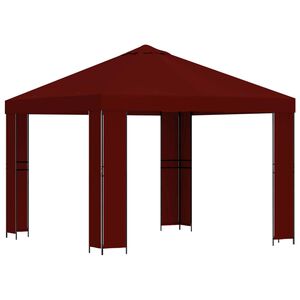 vidaXL Paviljong 3 x 3 m Burgunder Polyester og st&aring;l 190 gsm