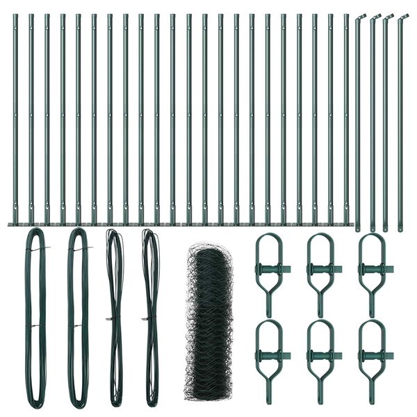 vidaXL Gjerdep&aring;le gr&oslash;nn 50 x 0,8 m (36 mm mesh) St&aring;l og PVC