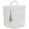 vidaXL Oppbevaringskurv hvit Ø40x35 cm bomull