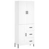 vidaXL Highboard hvit 69,5x34x180 cm konstruert tre