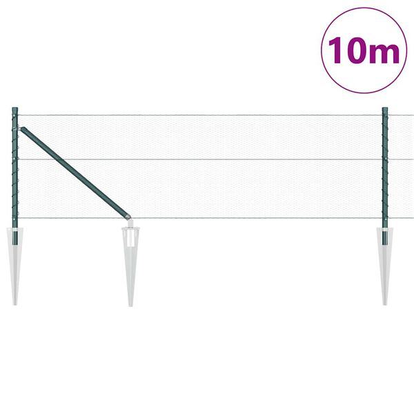 vidaXL Gjerdep&aring;le gr&oslash;nn 10 x 0,8 m (13 mm mesh) St&aring;l og PVC