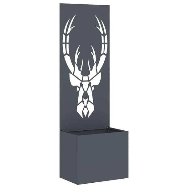 vidaXL Hageprivat skjerm Dyretrykk Antrasitt 50 x 140 cm Kaldvalsest&aring;l