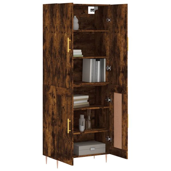 vidaXL Highboard r&oslash;kt eik 69,5x34x180 cm konstruert tre