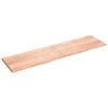 vidaXL Vegghylle lysebrun 200x50x(2-4) cm behandlet heltre eik
