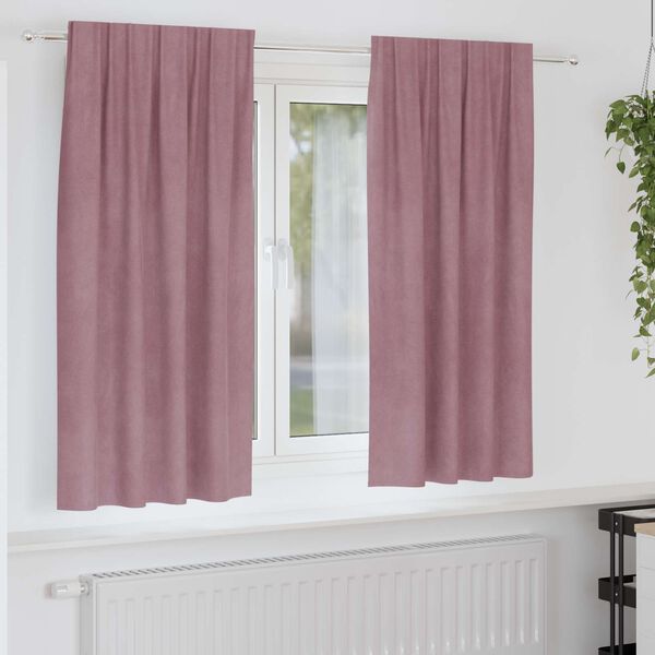 vidaXL Blendingsgardiner 2 pcs M&oslash;rk rosa 140 x 175 cm Fl&oslash;yel