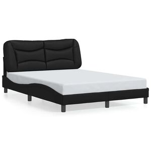 vidaXL Sengeramme uten madrass Hvar svart 135x190 cm kunstl&aelig;r