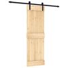 vidaXL Skyved&oslash;r Naturlig og svart 70 x 210 cm Massiv Furu Tre