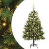 vidaXL Kunstig hengslet juletre med kjegler gr&oslash;nn 150 cm