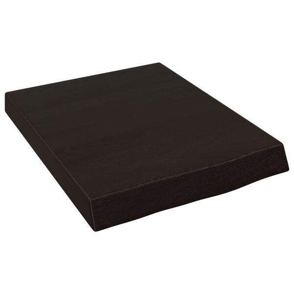 vidaXL Benkeplate til bad m&oslash;rkebrun 40x50x(2-6) cm behandlet heltre