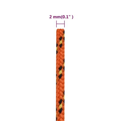 vidaXL Båttau oransje 20 mm 25 m polypropylen