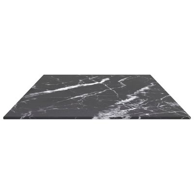 vidaXL Bordplate svart 100x50 cm 6 mm herdet glass med marmor design