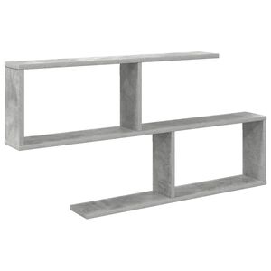 vidaXL Vegghylle Betonggr&aring; 100 x 12 x 50,5 cm Konstruert tre