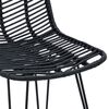 vidaXL Barstol 2 pcs Svart 44,5 x 53 x 111 cm Rattan og Jern