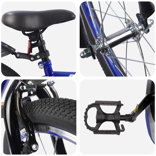 vidaXL Barnesykkel 18 Tommer for 5-7 &aring;r gammel M&oslash;rkebl&aring;