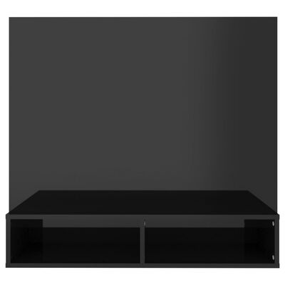 vidaXL Veggmontert TV-benk høyglans svart 102x23,5x90 cm sponplate