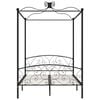 vidaXL Himmelsengeramme svart metall 140x200 cm