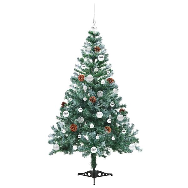 vidaXL Kunstig juletre med 150 LED med stativ gr&oslash;nn 150 cm PVC og st&aring;l