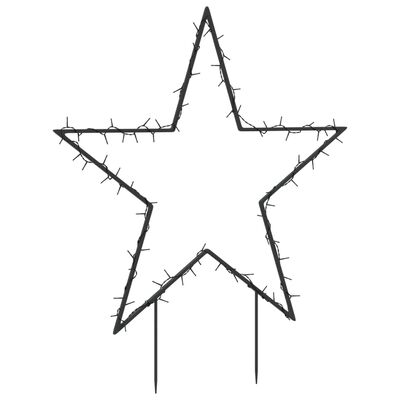 vidaXL Julelysdekorasjon med pigger stjerne 80 LEDs 60 cm