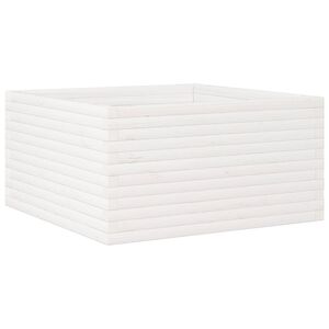 vidaXL Hageplantekasse hvit 90x90x46 cm heltre furu