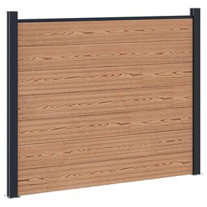 vidaXL Gjerdeplate WPC og Aluminium Brun