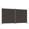 vidaXL Romdeler med 2 paneler brun 348x180 cm stoff
