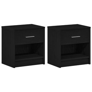 vidaXL Nattbord 2 stk med skuff svart 39x28x41 cm